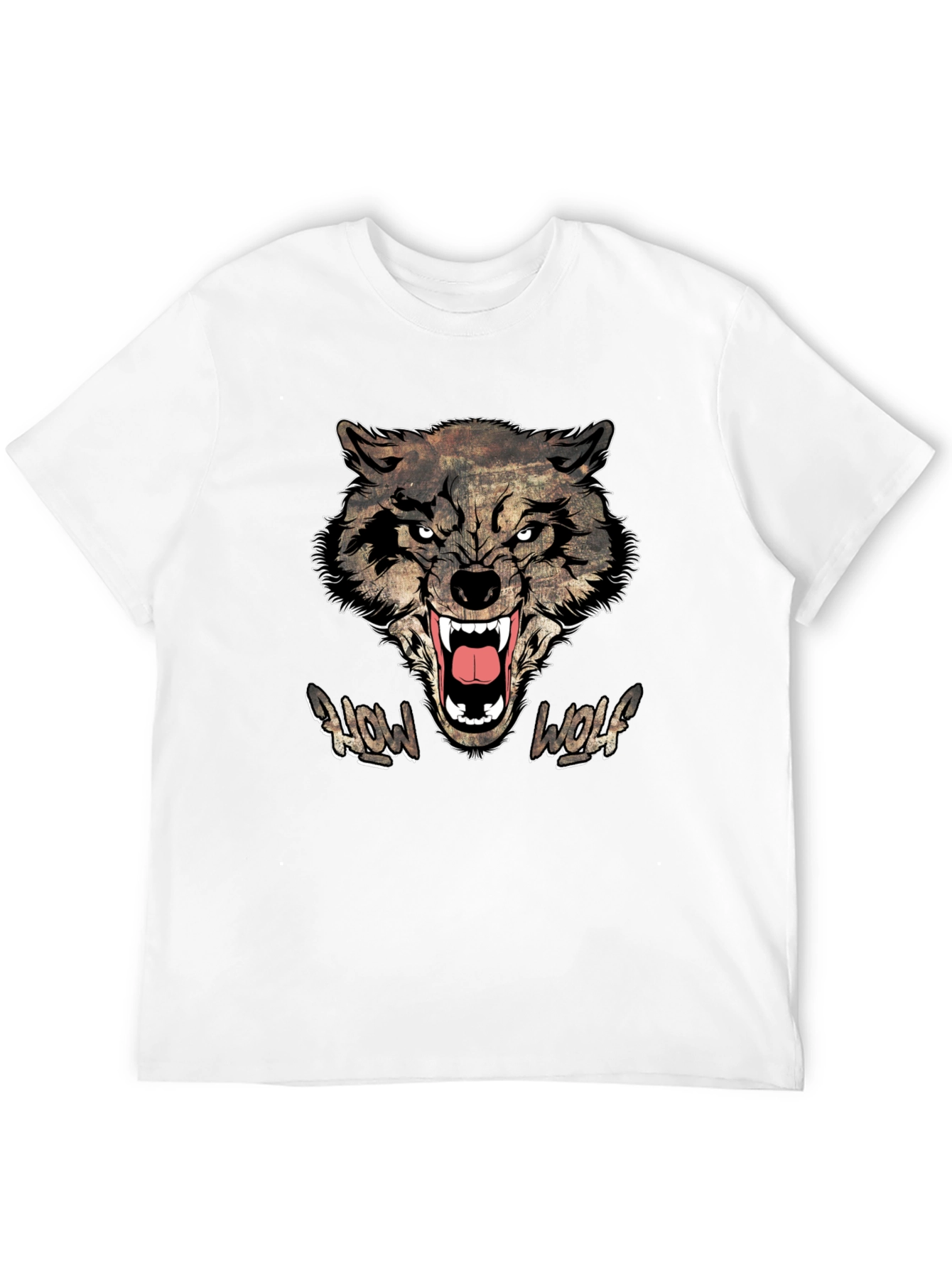 Howl Wolf Graphic Print Mens Black T-Shirt