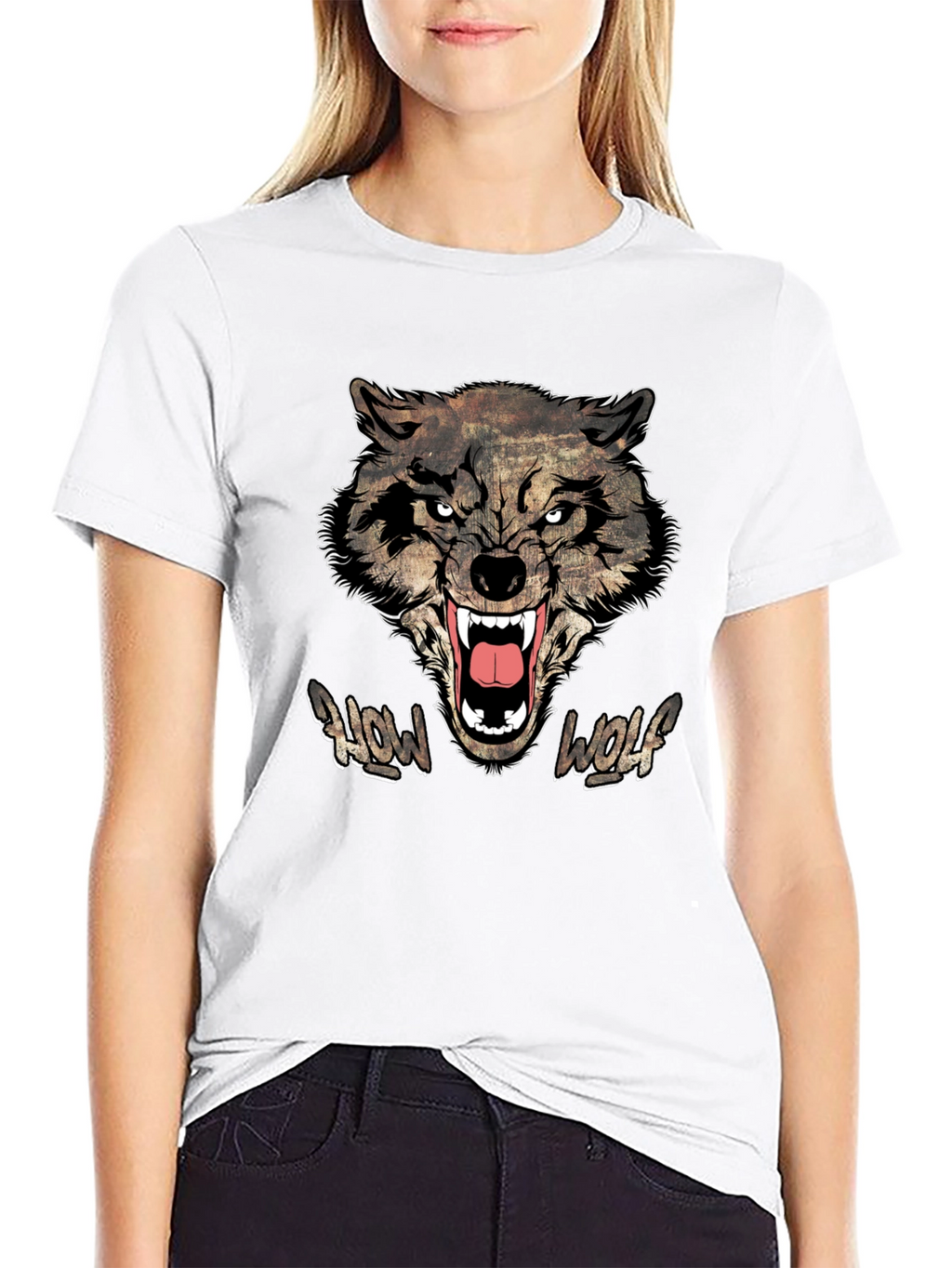 Howl Wolf Graphic Print Mens Black T-Shirt