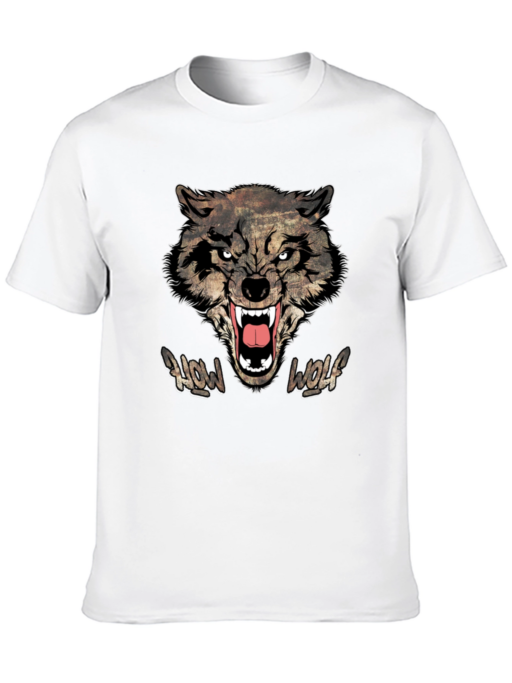 Howl Wolf Graphic Print Mens Black T-Shirt