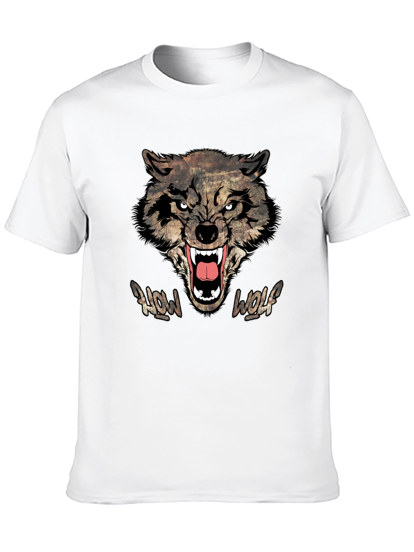 Howl Wolf Graphic Print Mens Black T-Shirt