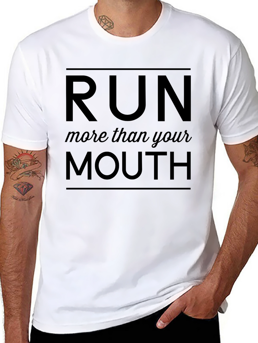 Run More Than Your Mouth Black T-Shirt