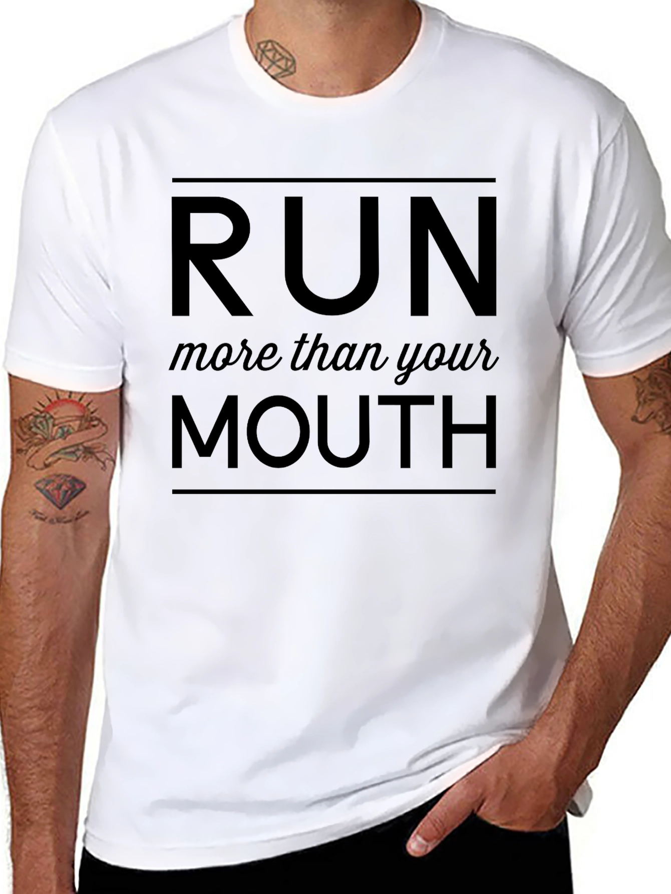Run More Than Your Mouth Black T-Shirt