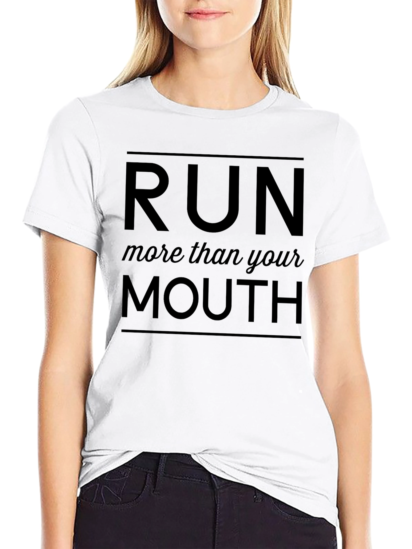 Run More Than Your Mouth Black T-Shirt