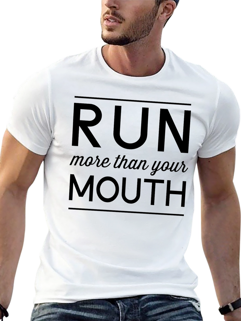 Run More Than Your Mouth Black T-Shirt