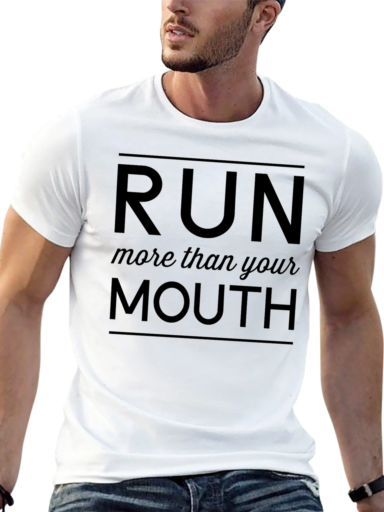 Run More Than Your Mouth Black T-Shirt