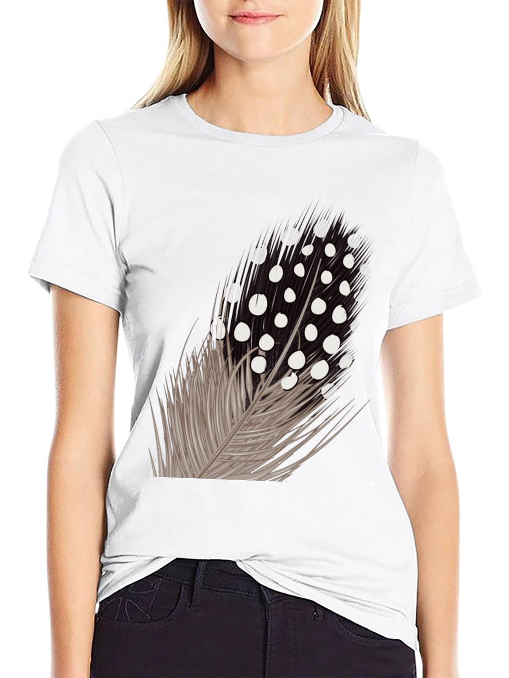 Feather Graphic Black T-Shirt