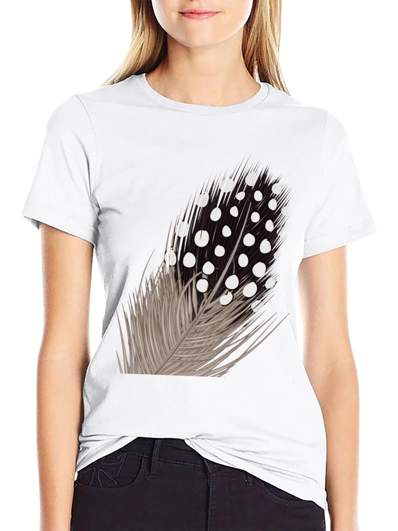 Feather Graphic Black T-Shirt