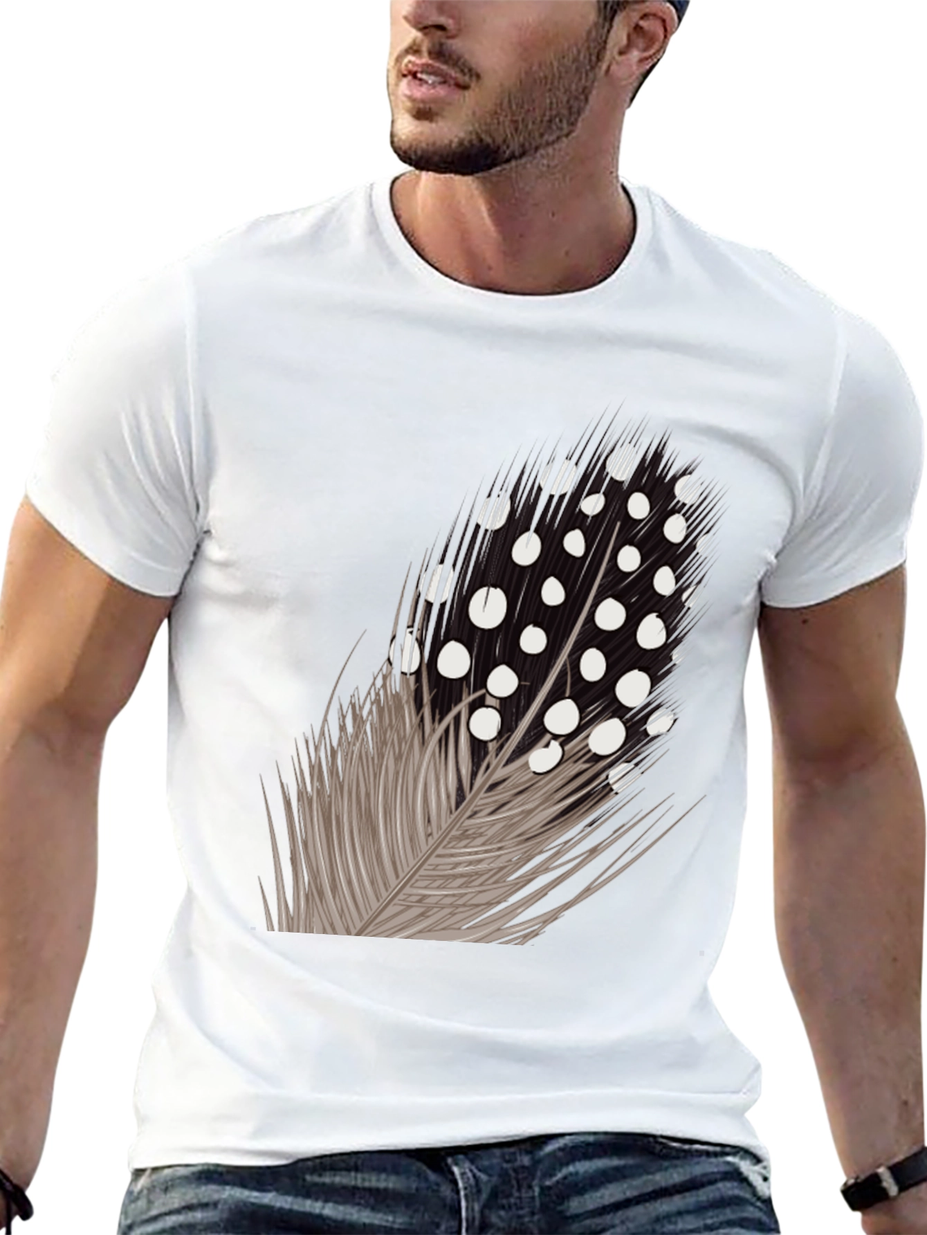 Feather Graphic Black T-Shirt