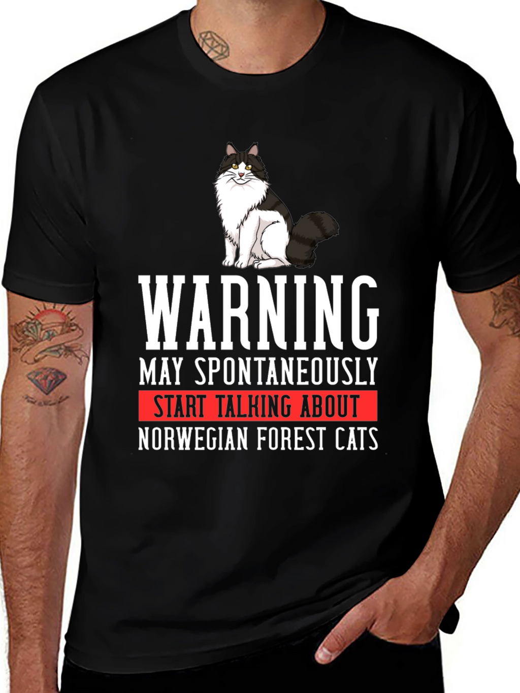 Warning Norwegian Forest Cat T-Shirt