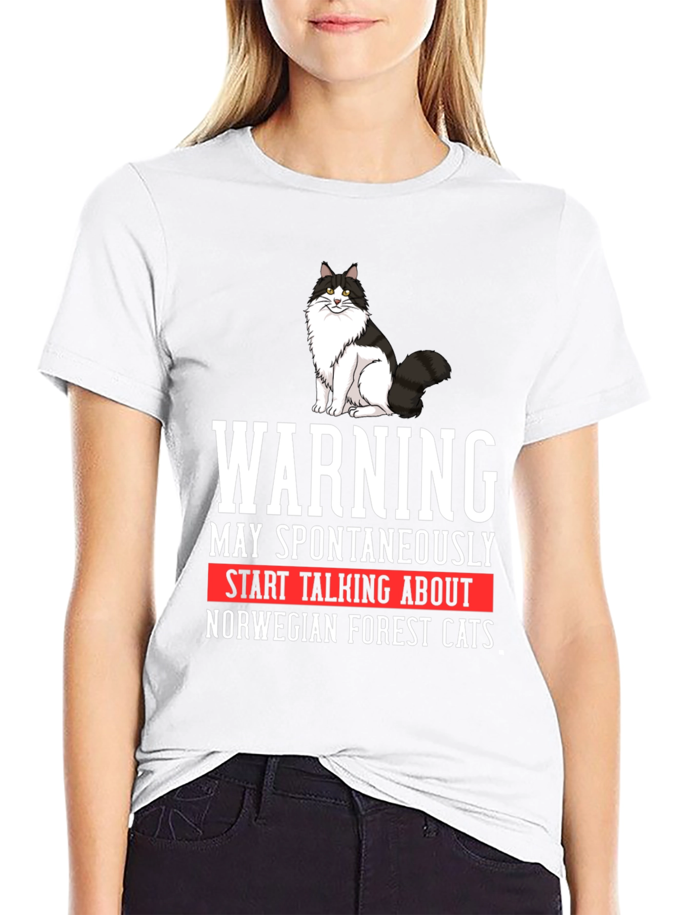 Warning Norwegian Forest Cat T-Shirt