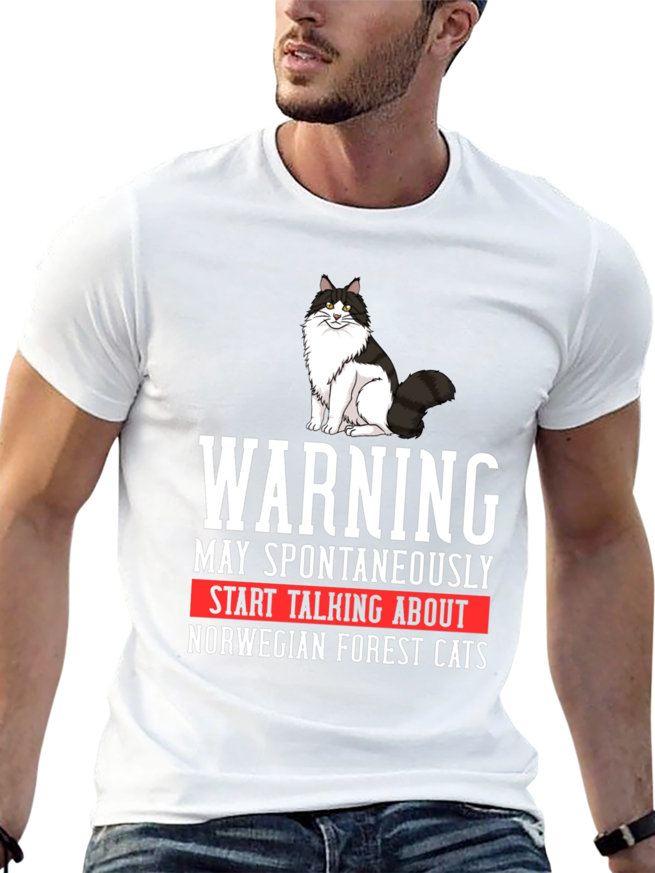 Warning Norwegian Forest Cat T-Shirt
