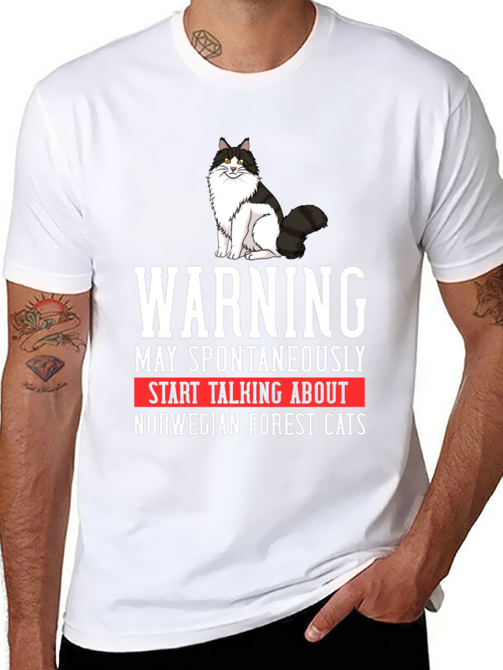 Warning Norwegian Forest Cat T-Shirt