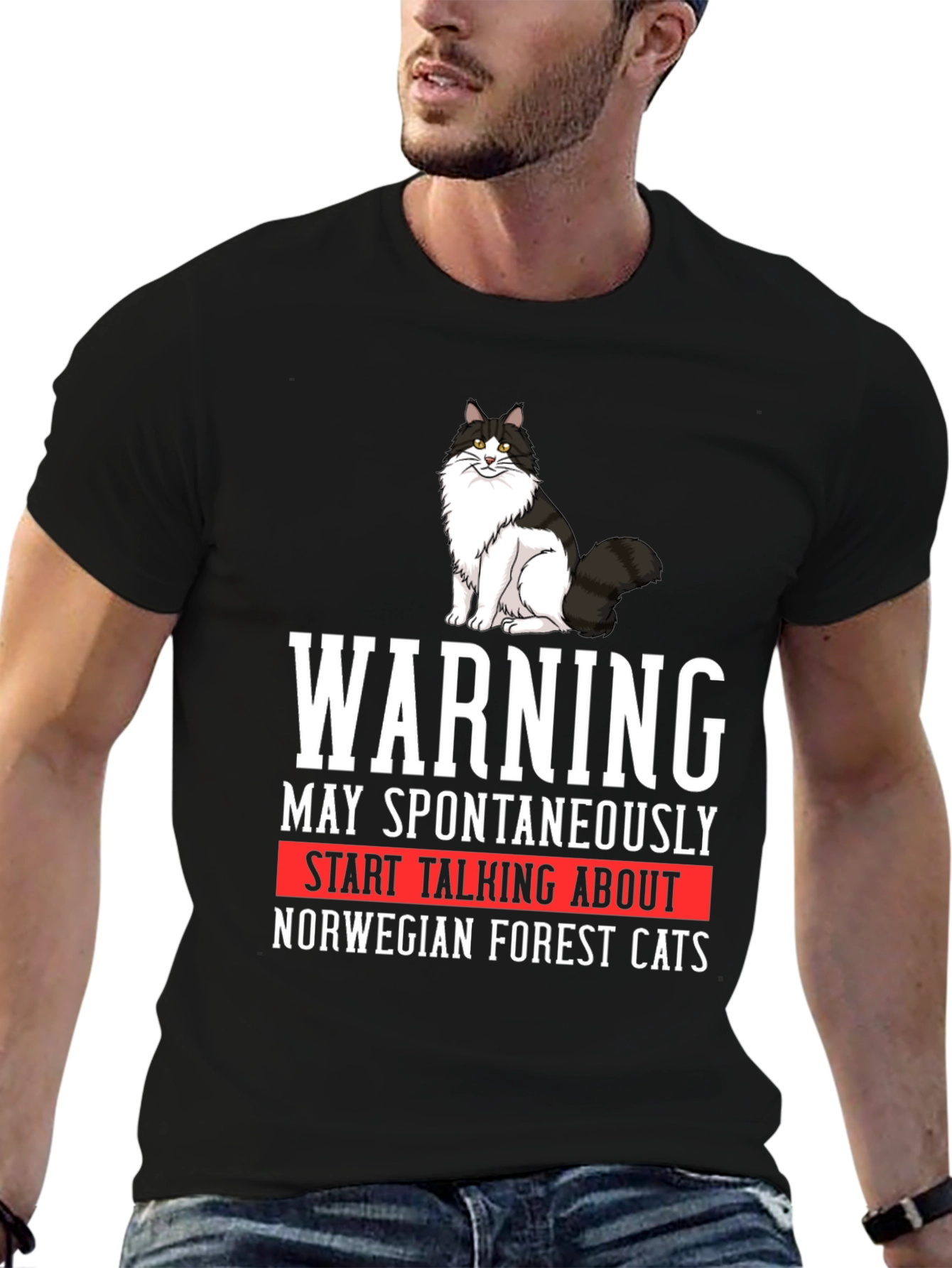 Warning Norwegian Forest Cat T-Shirt