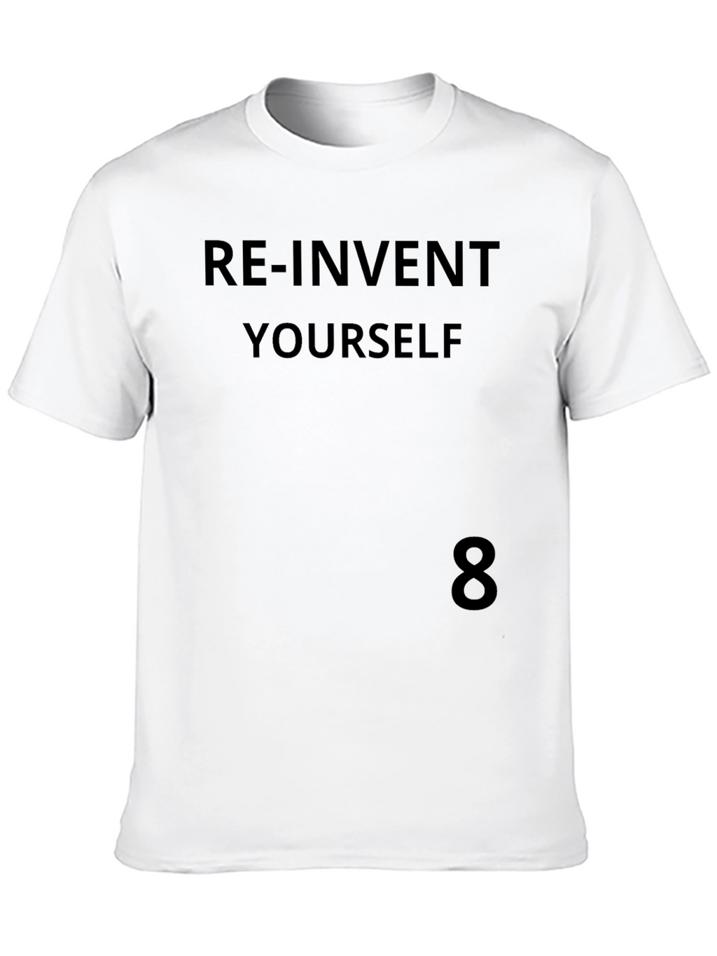 Re-Invent Yourself Black Graphic Tee - Inspirational Design