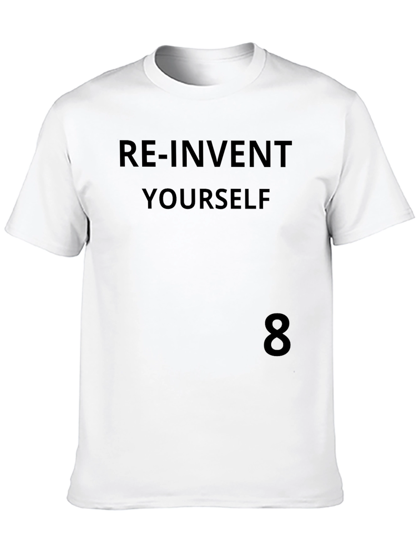 Re-Invent Yourself Black Graphic Tee - Inspirational Design