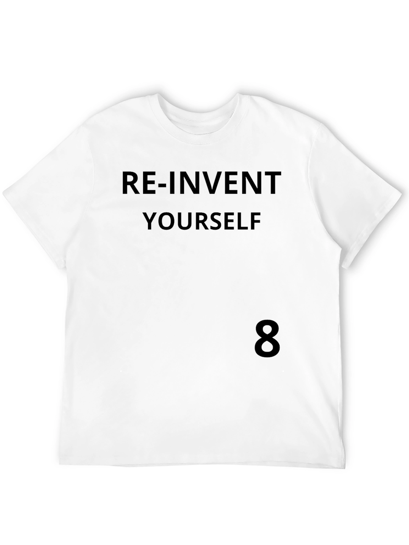 Re-Invent Yourself Black Graphic Tee - Inspirational Design