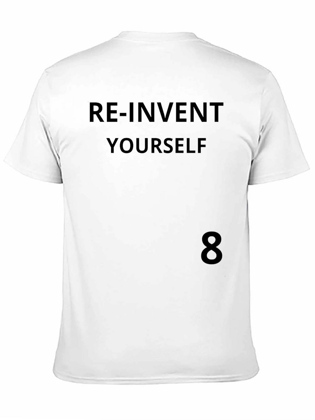 Re-Invent Yourself Black Graphic Tee - Inspirational Design