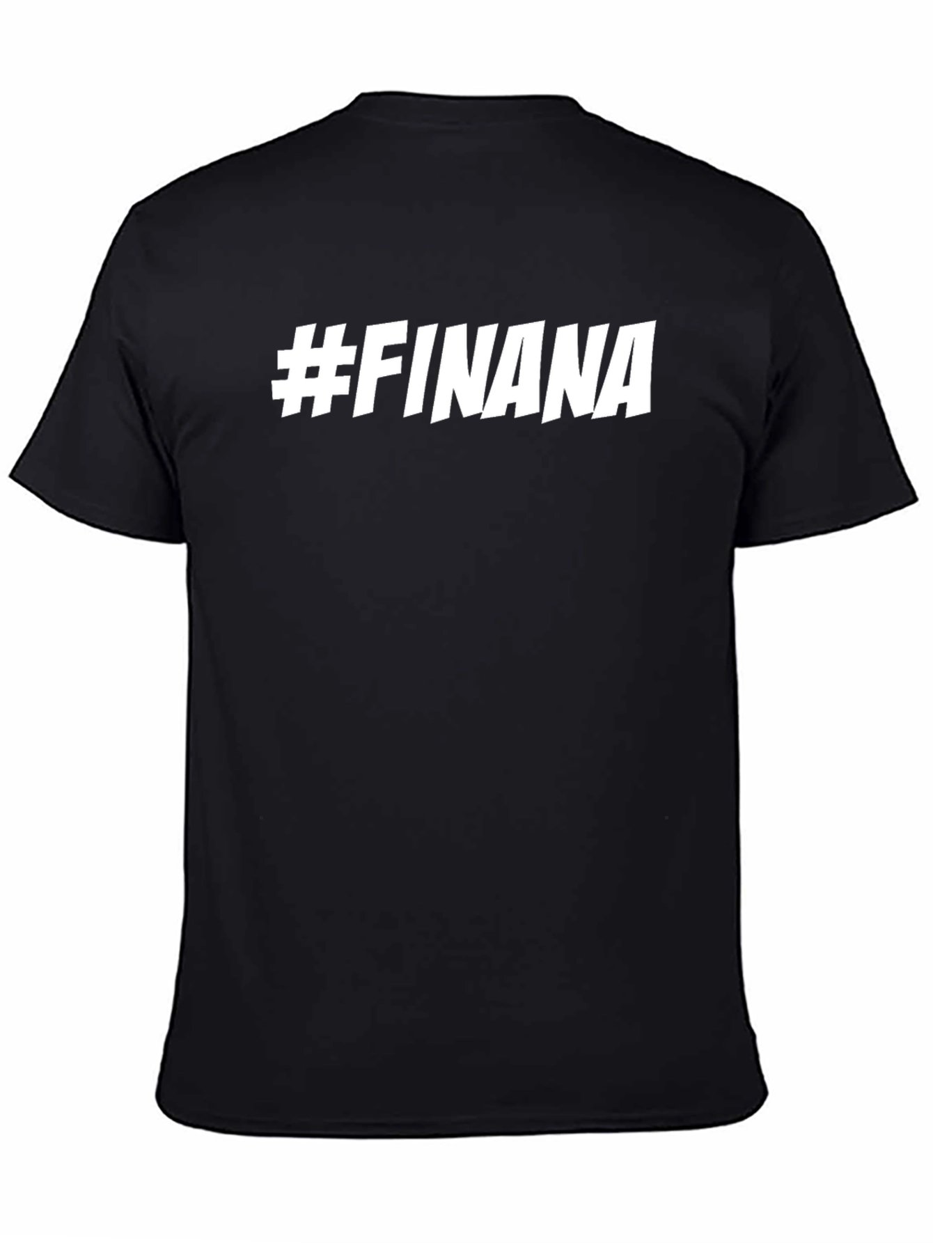 #FINANA Black Cotton Graphic Tee - Trendy & Stylish