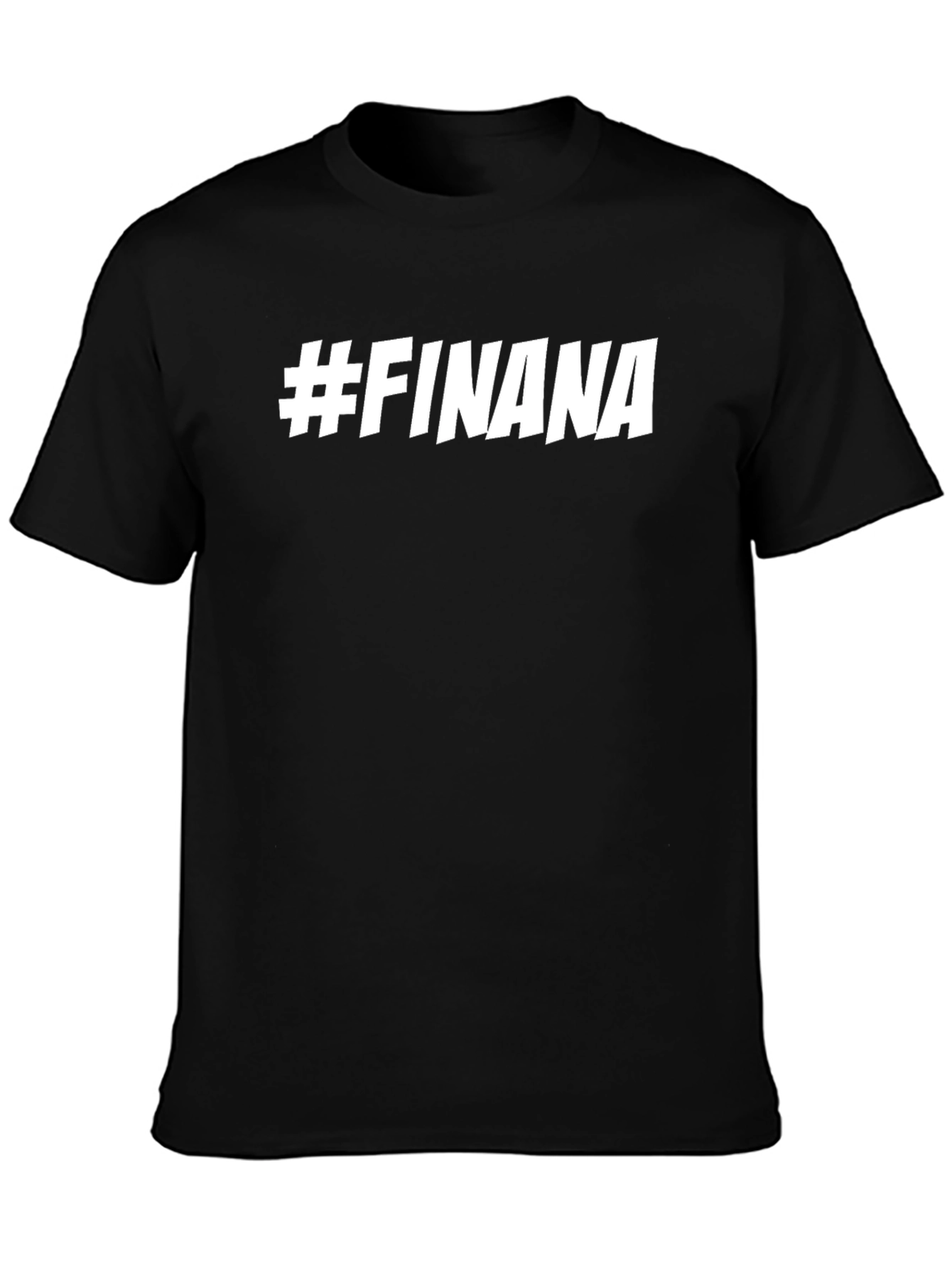 #FINANA Black Cotton Graphic Tee - Trendy & Stylish