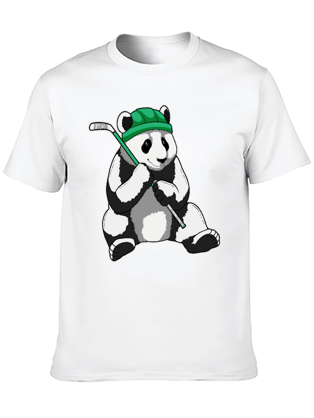 Panda Hockey Player Graphic Tee - Black