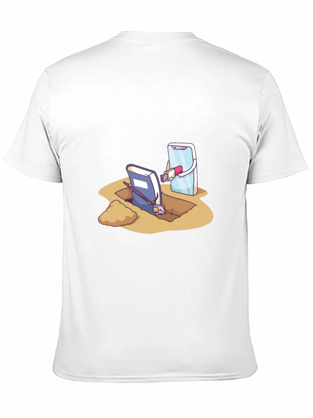 Funny Tech vs Tradition Black T-Shirt