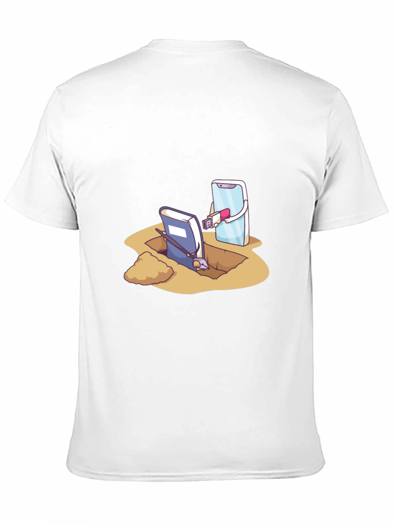 Funny Tech vs Tradition Black T-Shirt