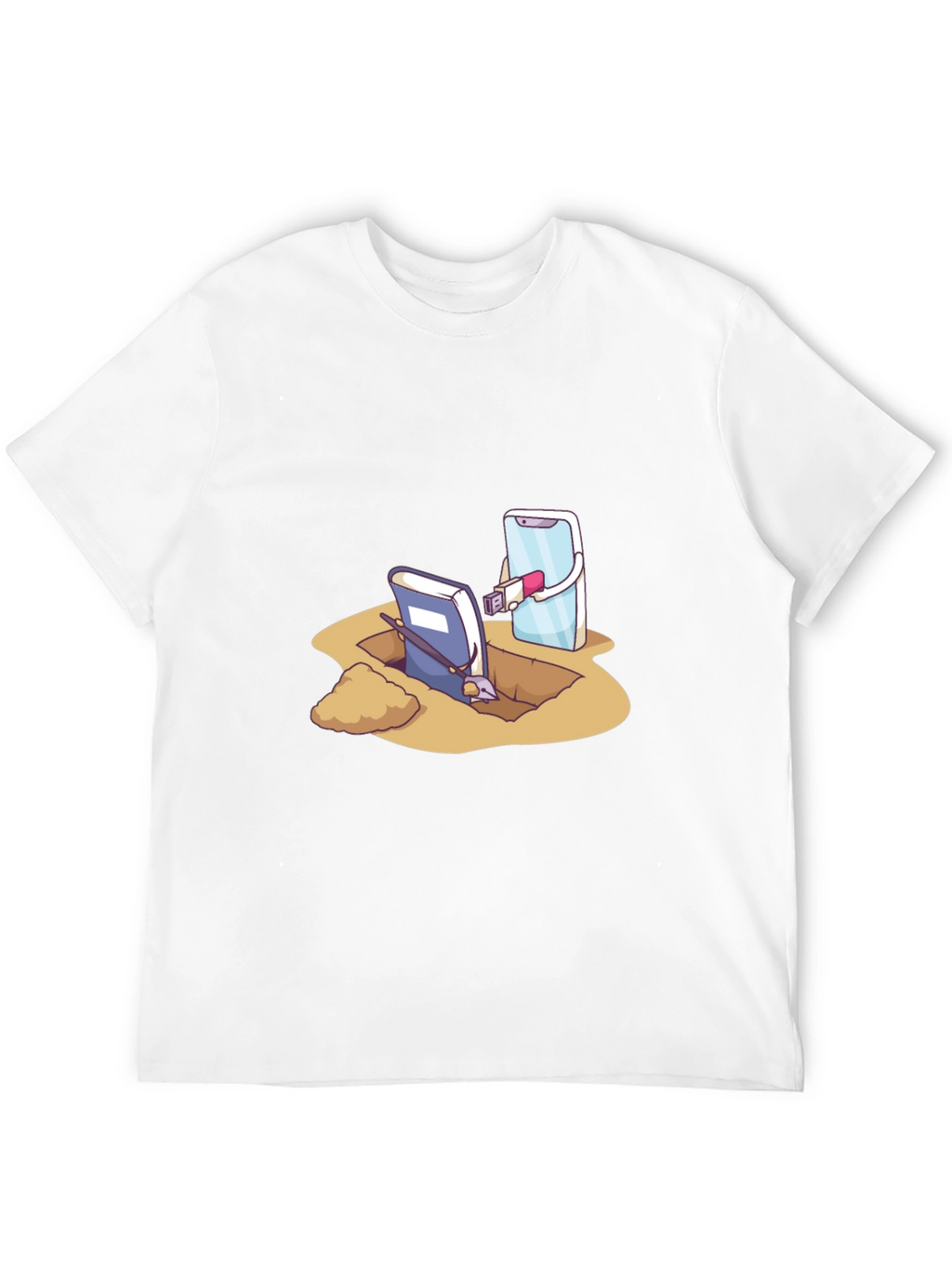 Funny Tech vs Tradition Black T-Shirt