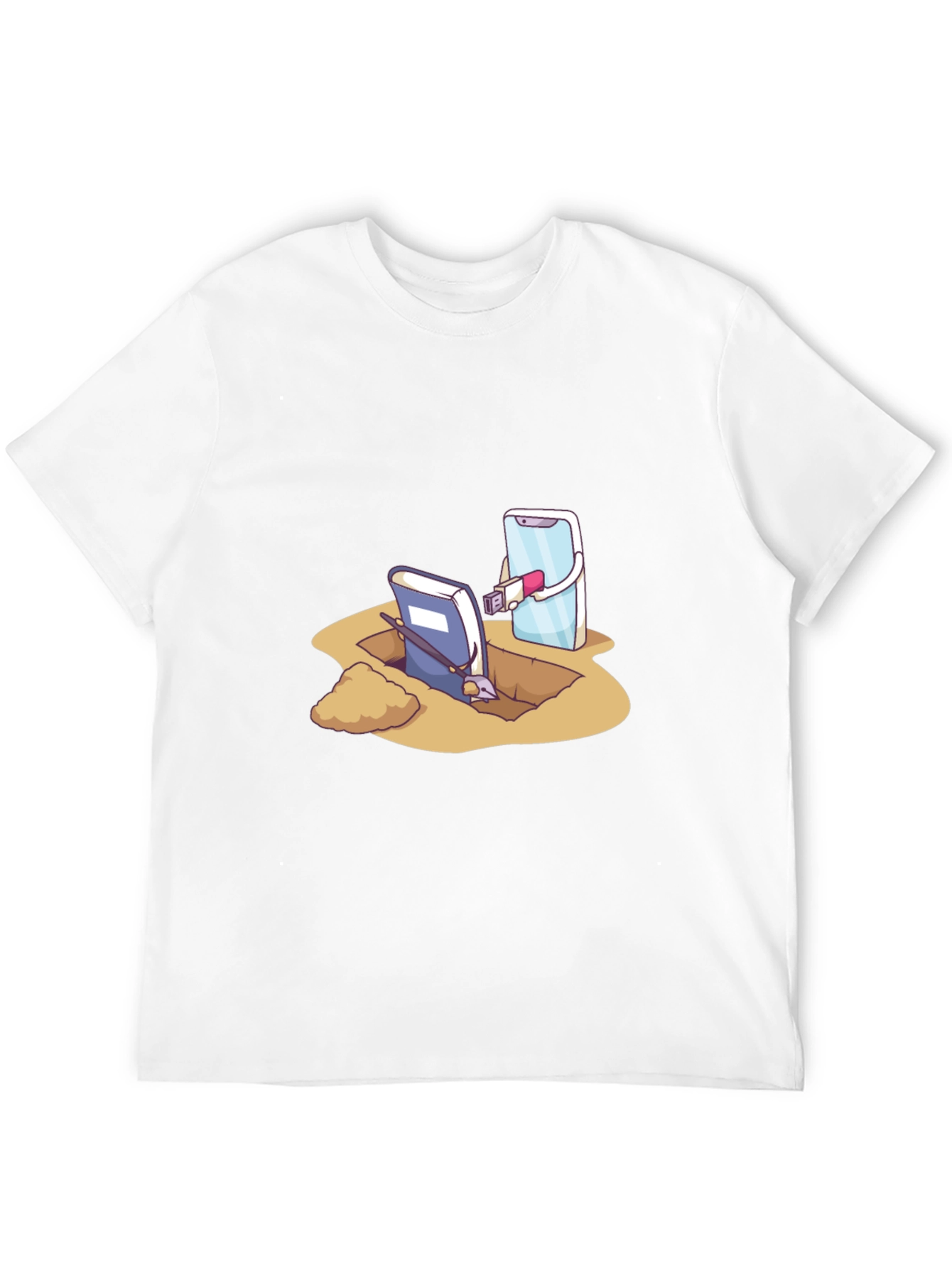 Funny Tech vs Tradition Black T-Shirt