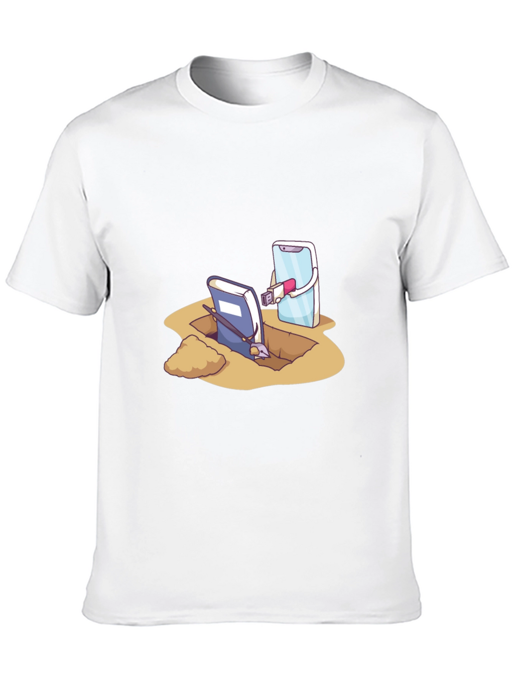 Funny Tech vs Tradition Black T-Shirt