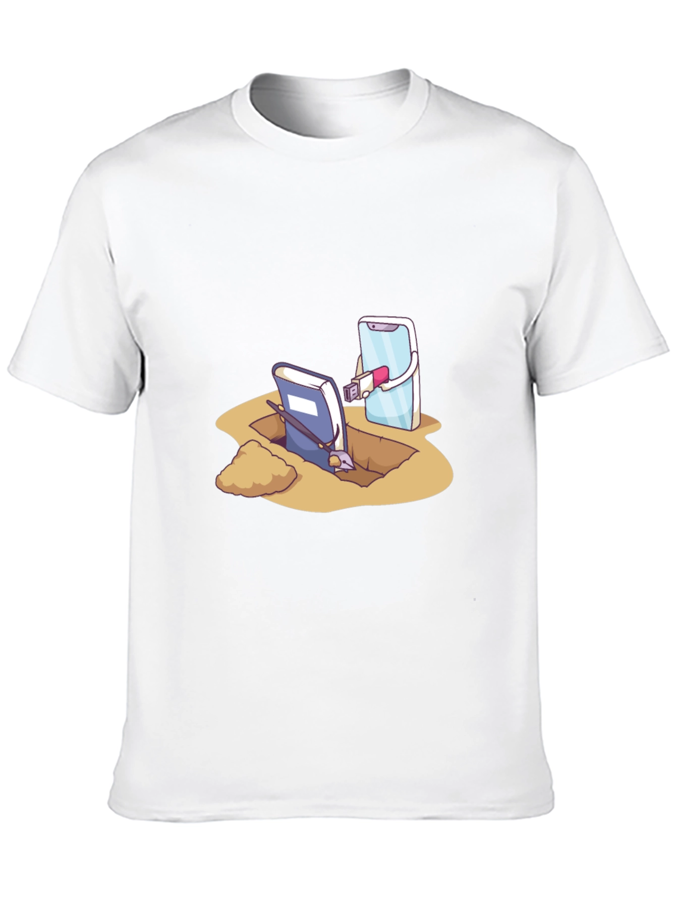 Funny Tech vs Tradition Black T-Shirt