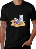 Funny Tech vs Tradition Black T-Shirt