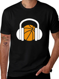 Basketball Headphones Graphic T-Shirt