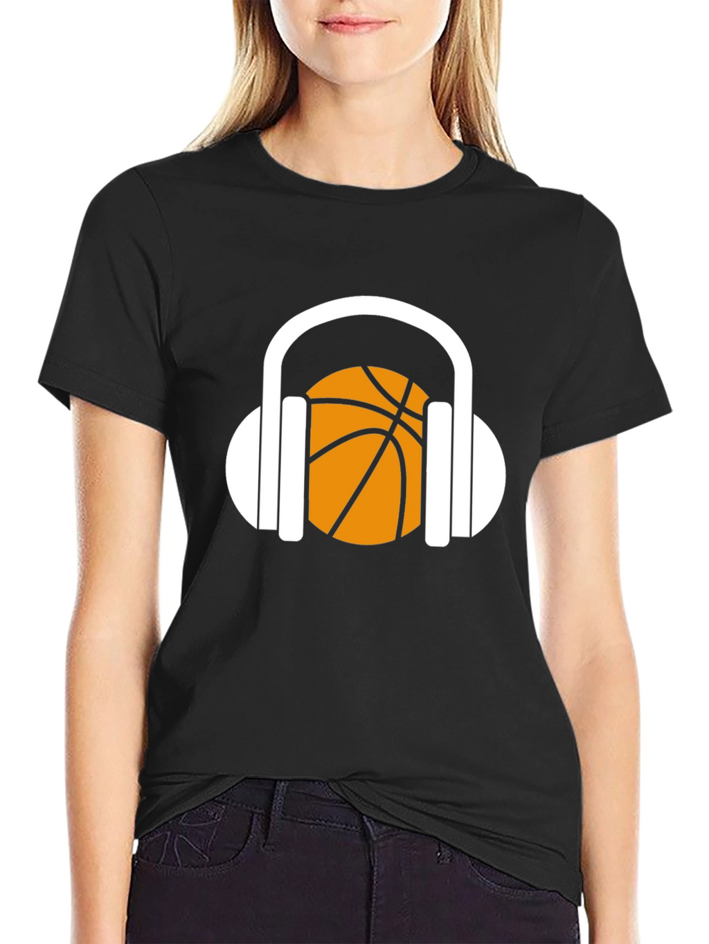 Basketball Headphones Graphic T-Shirt