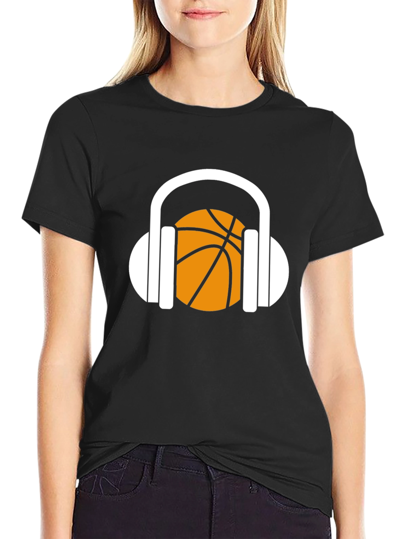 Basketball Headphones Graphic T-Shirt