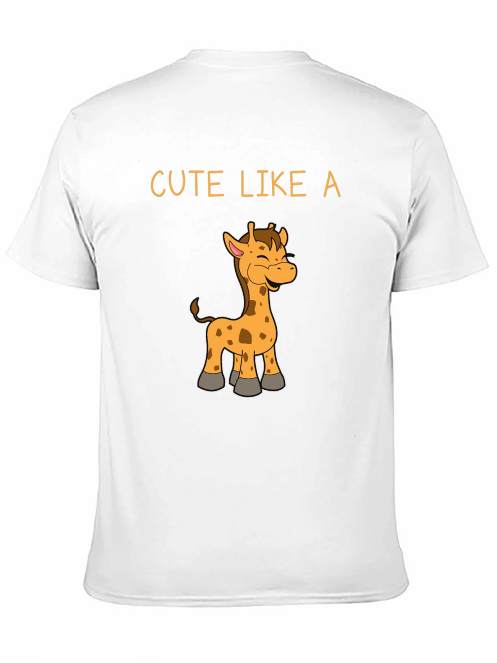 Cute Giraffe Graphic Black T-Shirt