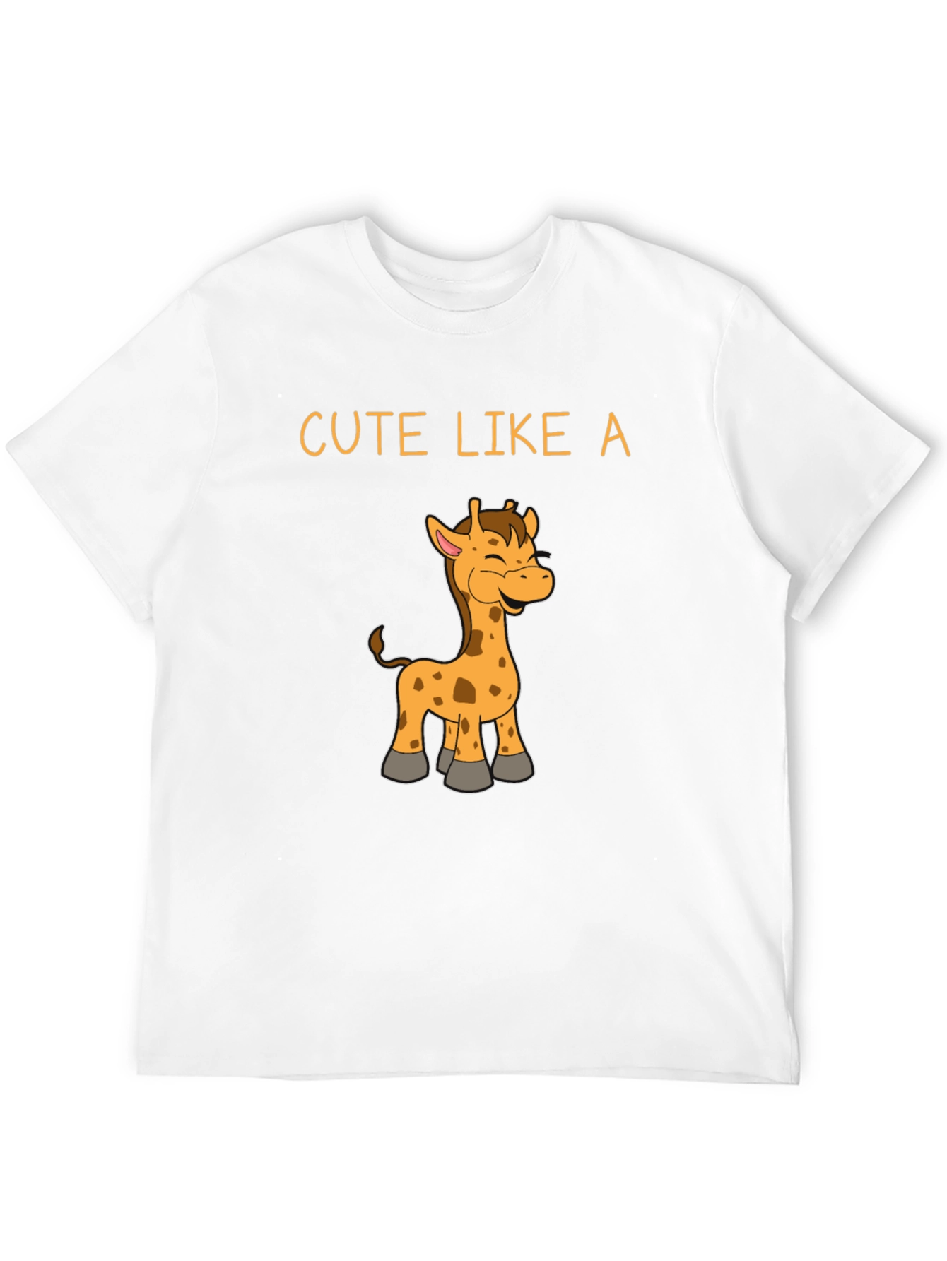 Cute Giraffe Graphic Black T-Shirt