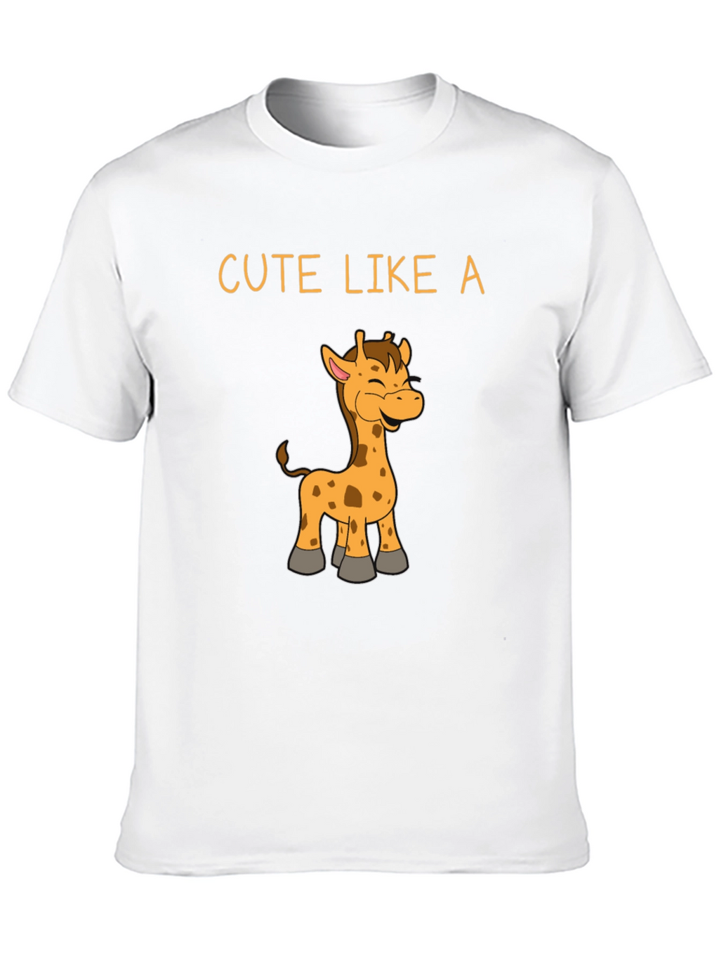 Cute Giraffe Graphic Black T-Shirt