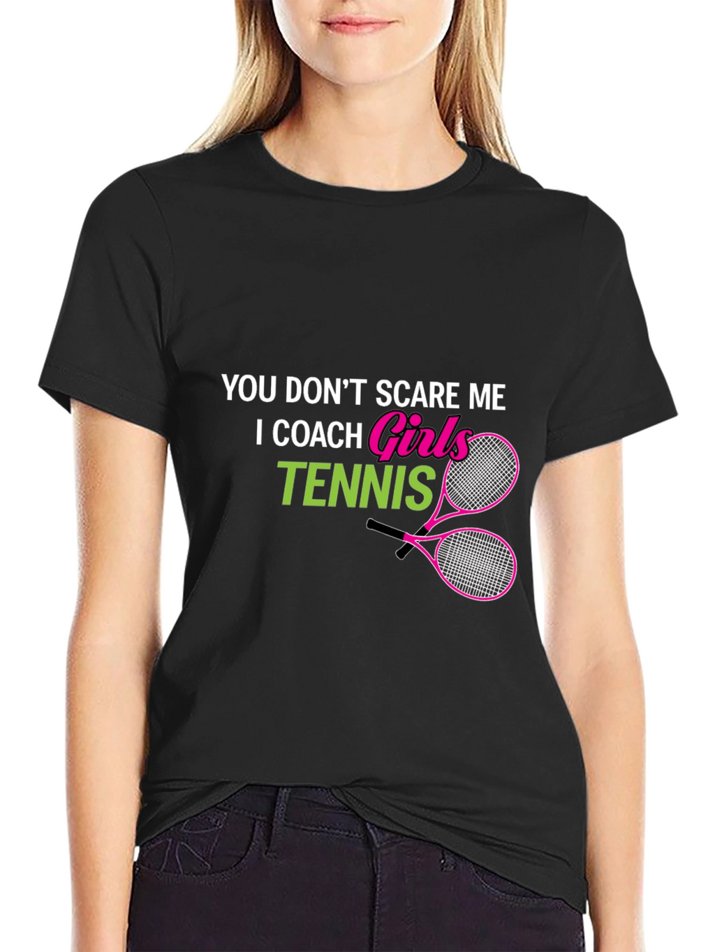 Girls Tennis Coach Graphic T-Shirt