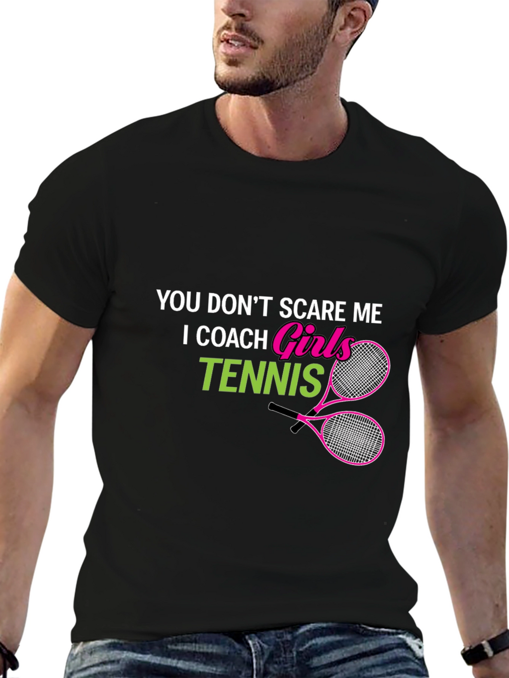 Girls Tennis Coach Graphic T-Shirt