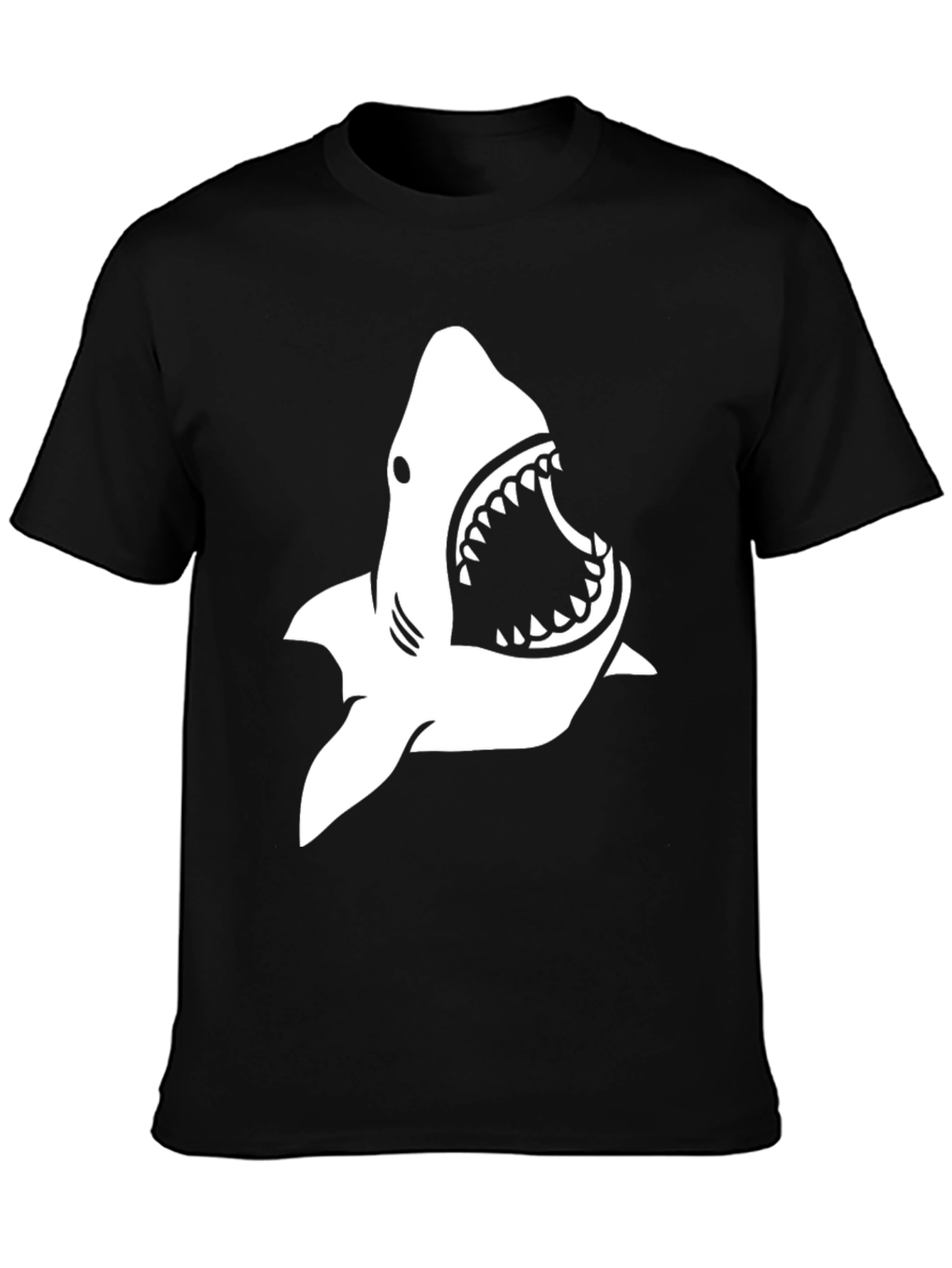 Shark Graphic Print T-Shirt - Black