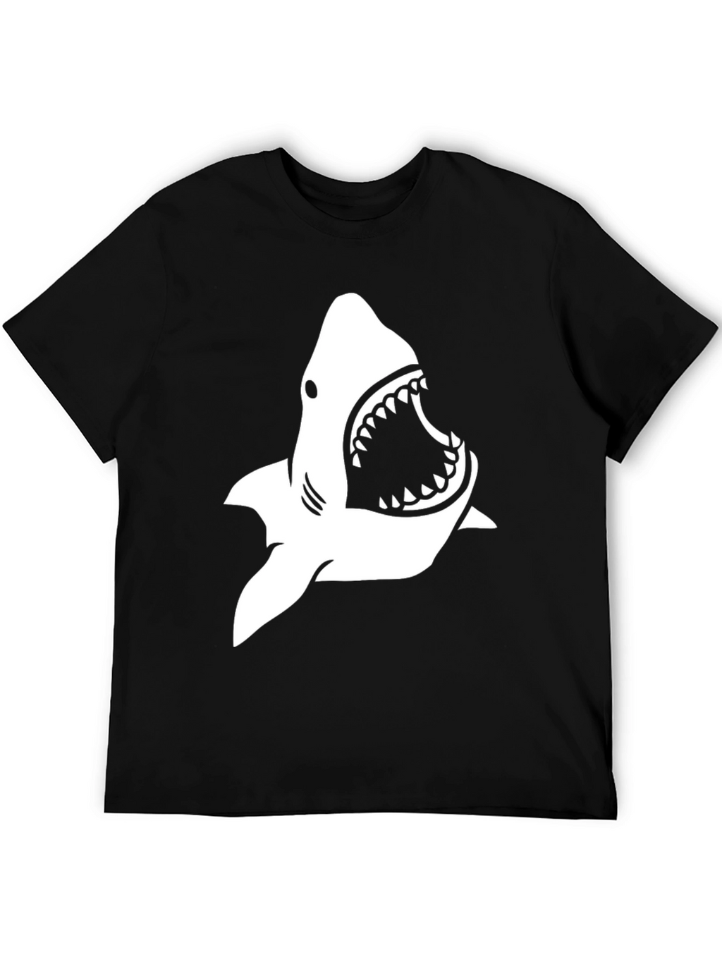 Shark Graphic Print T-Shirt - Black