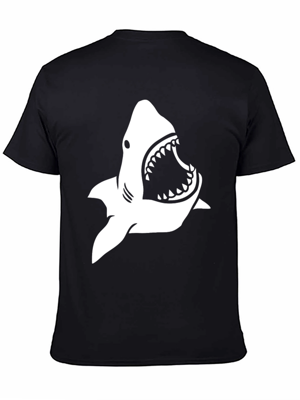 Shark Graphic Print T-Shirt - Black