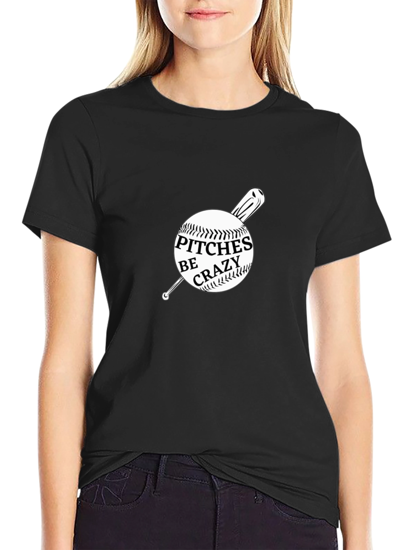 Pitches Be Crazy Baseball Graphic T-Shirt