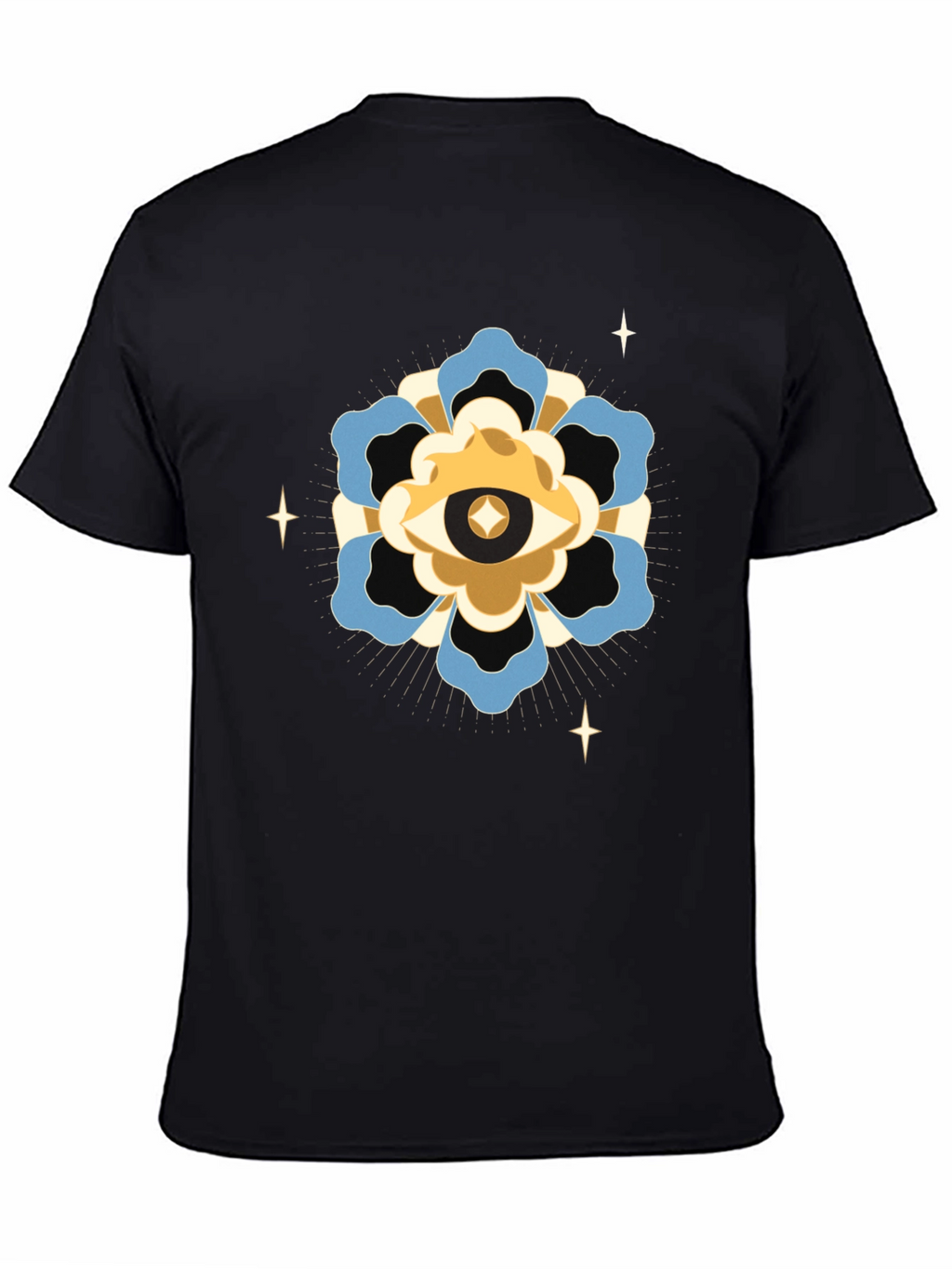Mystic Eye Flower Graphic Tee - Black