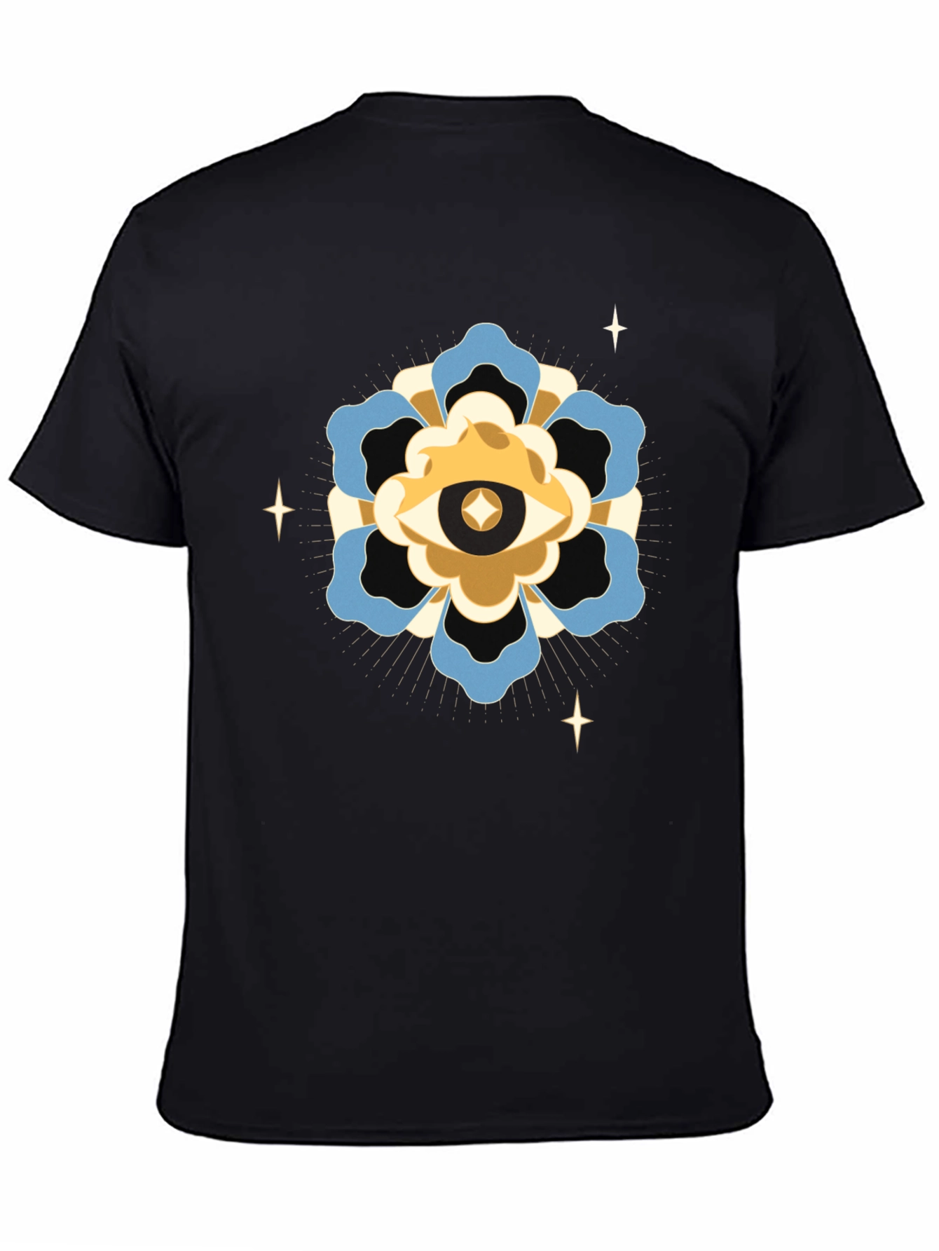 Mystic Eye Flower Graphic Tee - Black