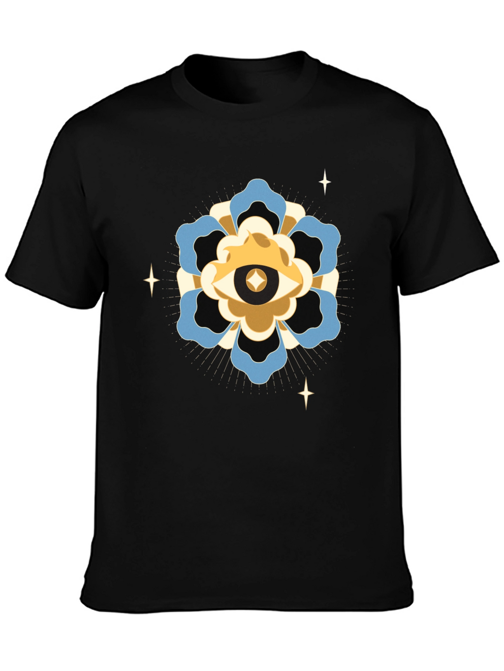 Mystic Eye Flower Graphic Tee - Black