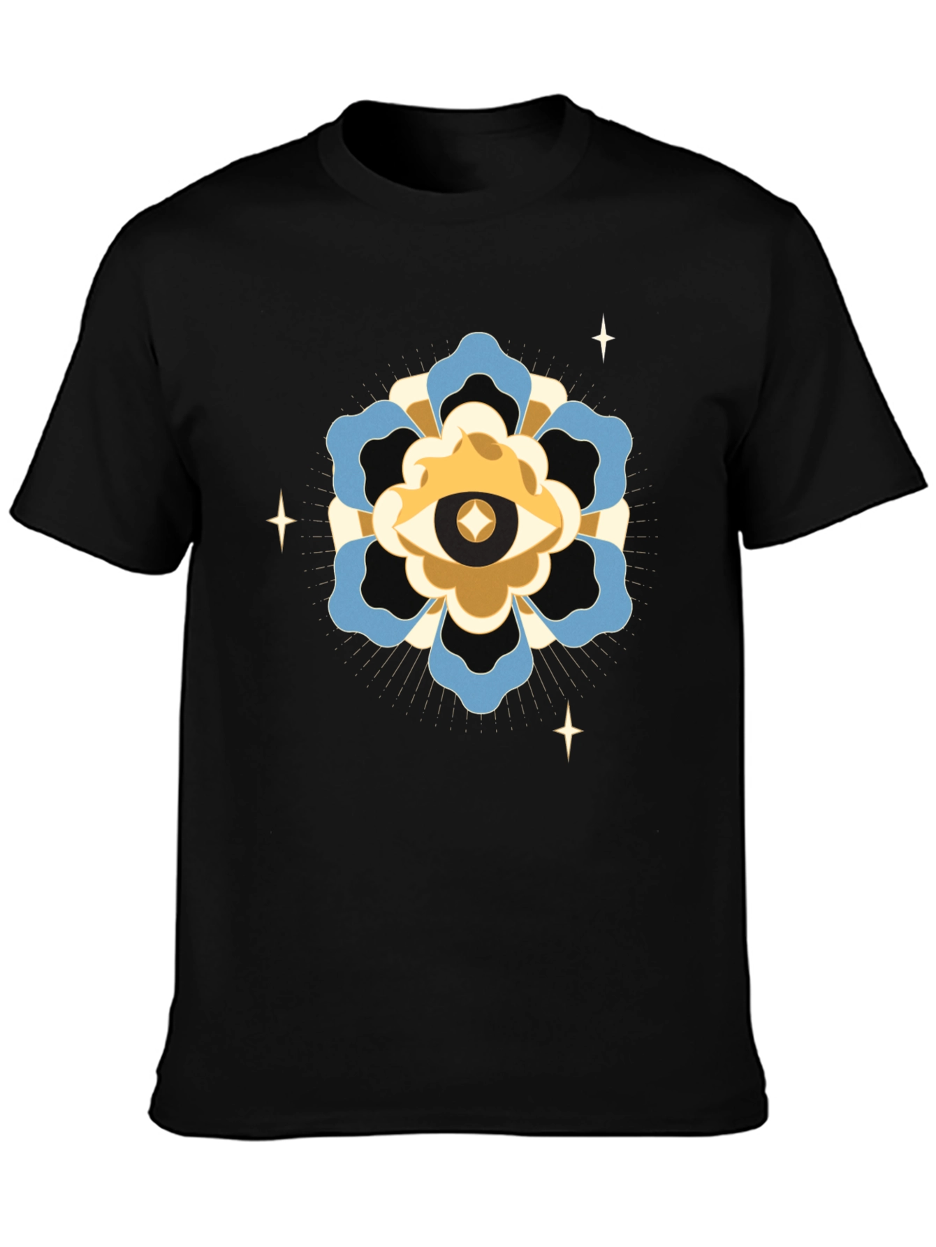 Mystic Eye Flower Graphic Tee - Black