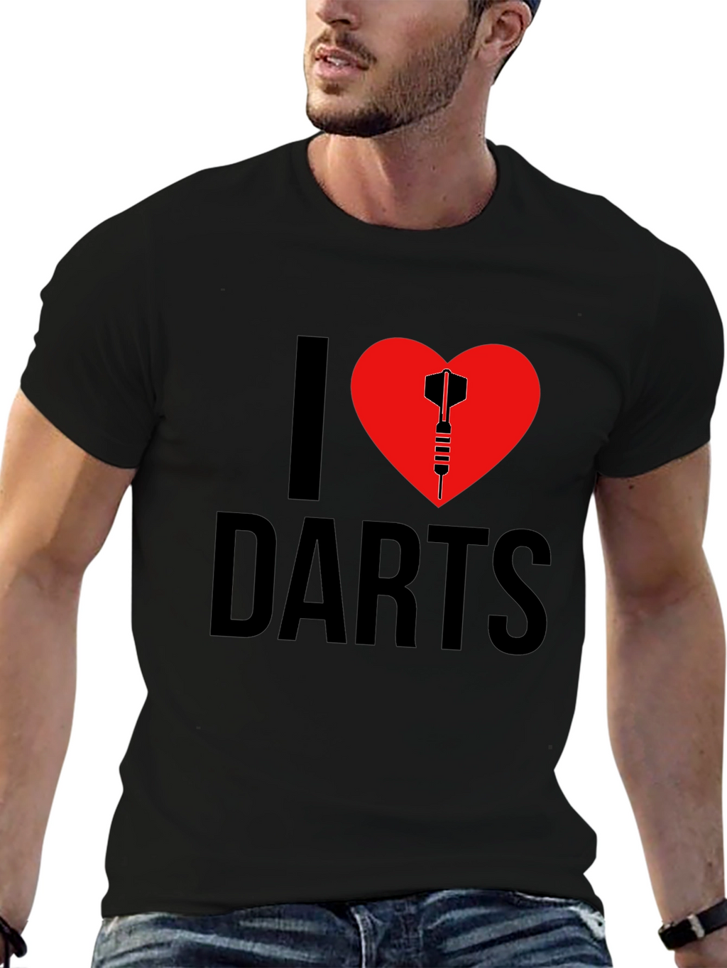 I Heart Darts Graphic T-Shirt - Black