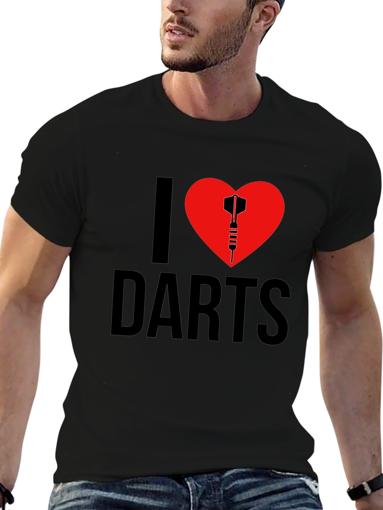 I Heart Darts Graphic T-Shirt - Black