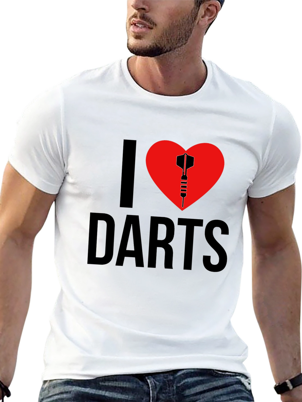 I Heart Darts Graphic T-Shirt - Black